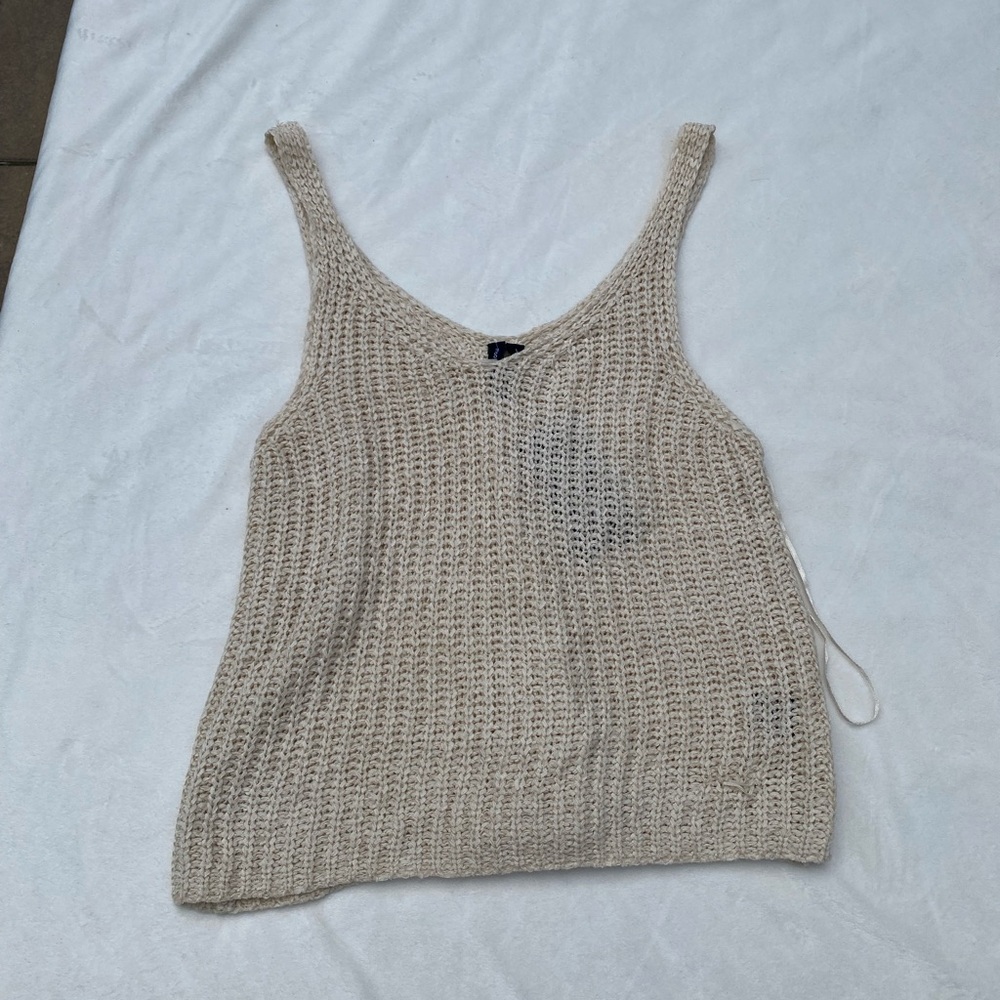 Moon & Madison Tan Ribbed Sleeveless Tank Top